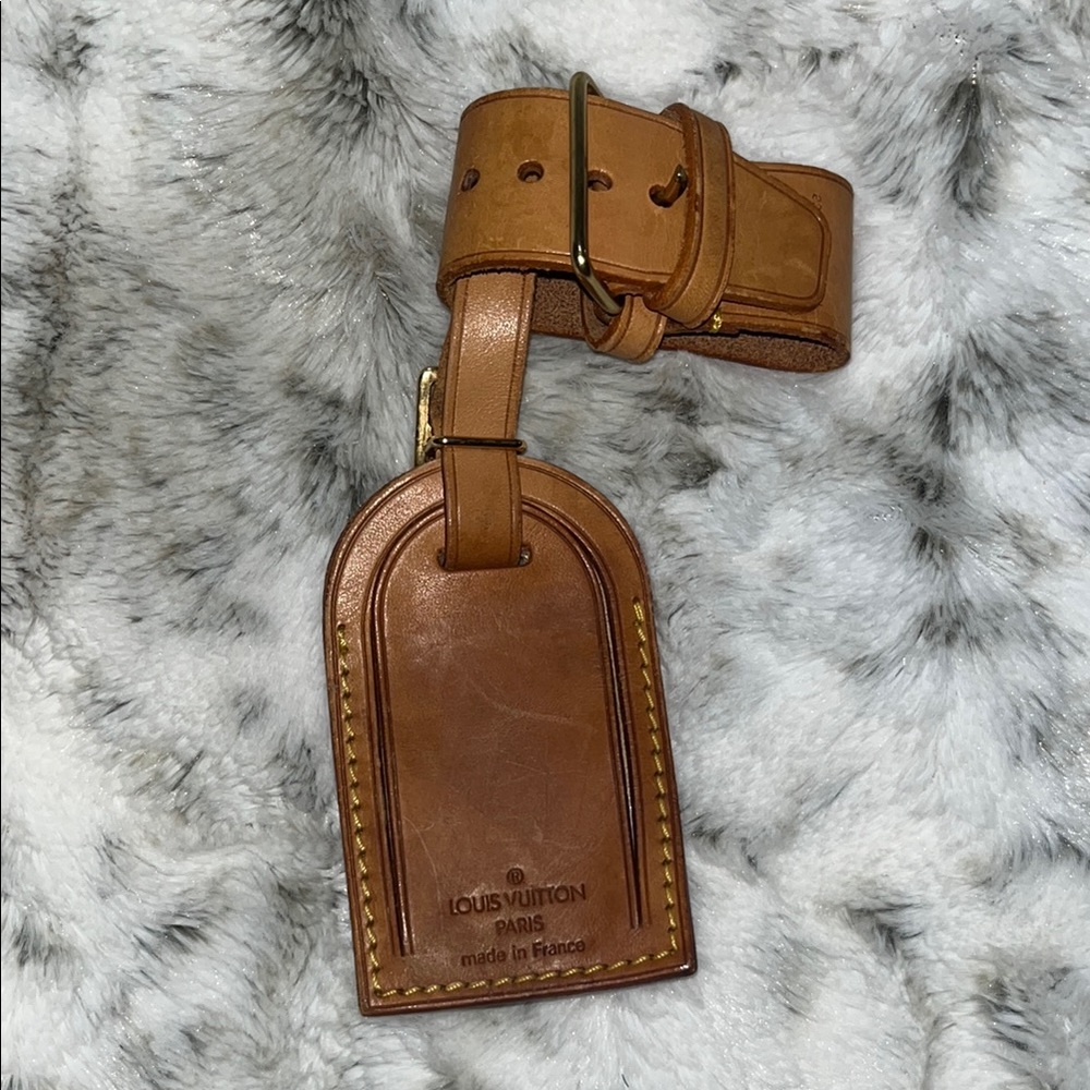 Louis Vuitton Brown Luggage Tag and Strap EUC